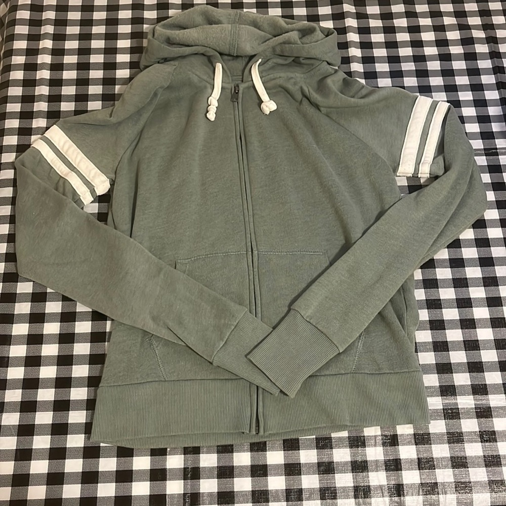 Green Zip-Up Hoodie.